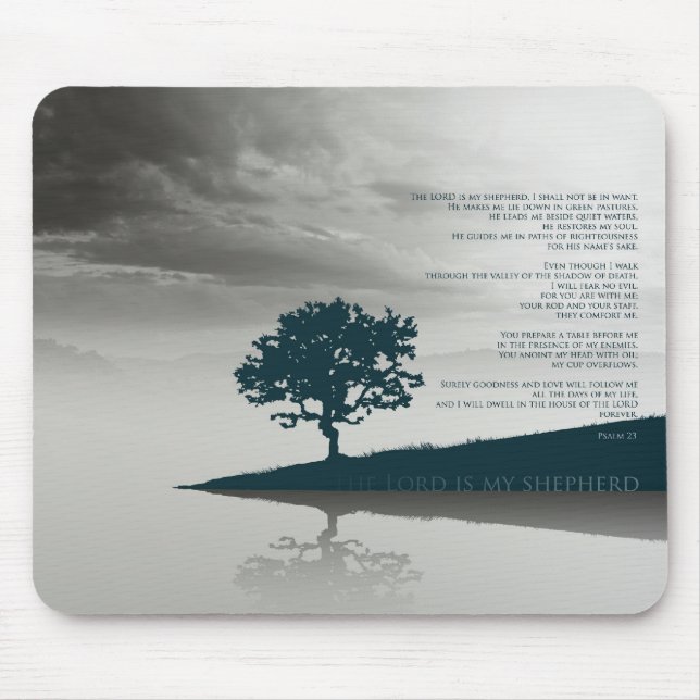 Psalm 23 - The LORD is my shepherd Mouse Mat (Front)