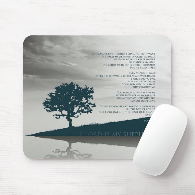 Psalm 23 - The LORD is my shepherd Mouse Mat (With Mouse)