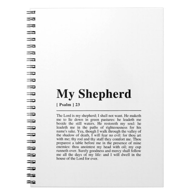 Psalm 23 The Lord is my Shepherd Notebook (Front)