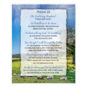 Psalm 23 - The Lord is my Shepherd Photo Print