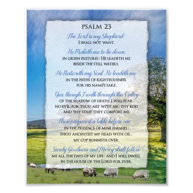 Psalm 23 - The Lord is my Shepherd  Photo Print (Front)