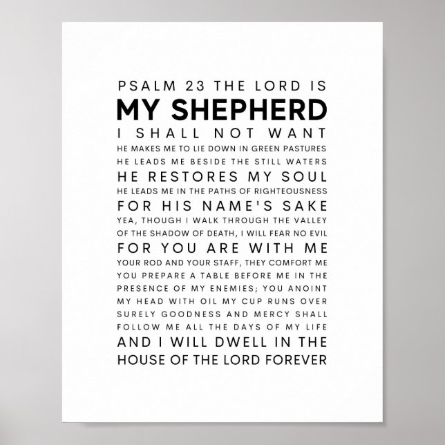 Psalm 23 The Lord is my Shepherd Poster (Front)