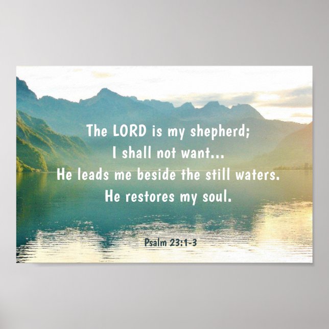 Psalm 23 The LORD is my shepherd  Poster (Front)