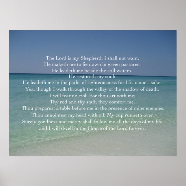 Psalm 23 The Lord is My Shepherd Poster (Front)