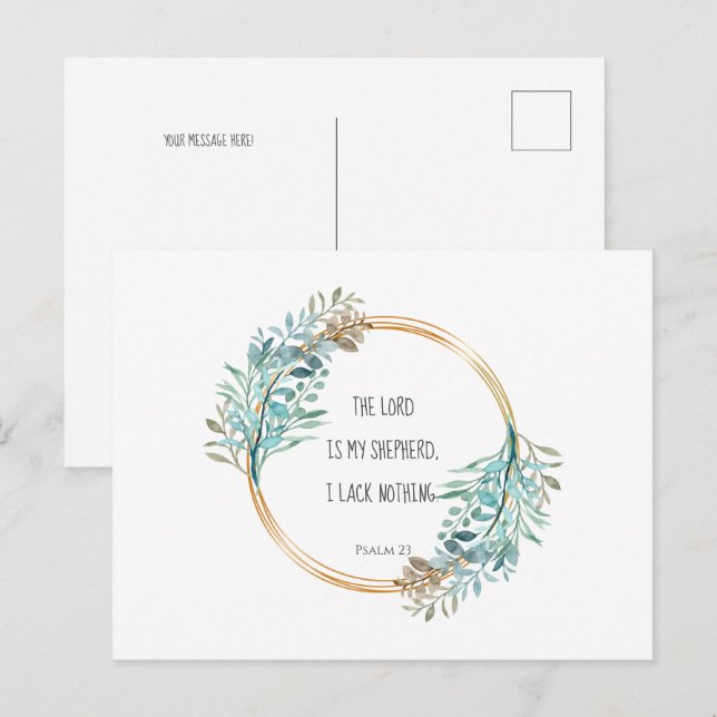 Psalm 23 The LORD is my shepherd, Scripture Postcard (Front/Back)