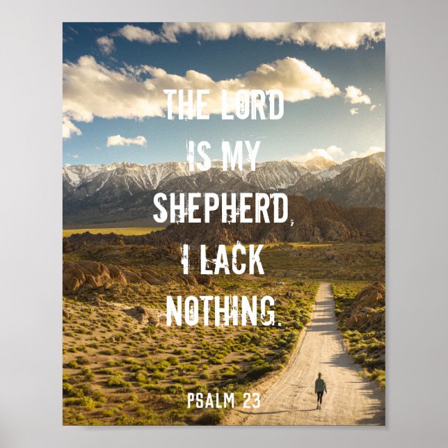 Psalm 23 The LORD is my shepherd, Scripture Poster (Front)