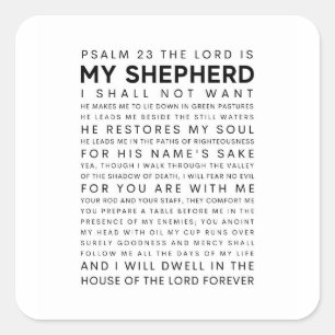 Psalm 23 The Lord is my Shepherd Square Sticker