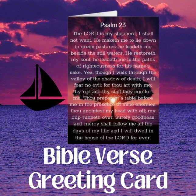 Psalm 23 The Lord Is My Shepherd Sunset  (Psalm 23 Bible Verse Card)