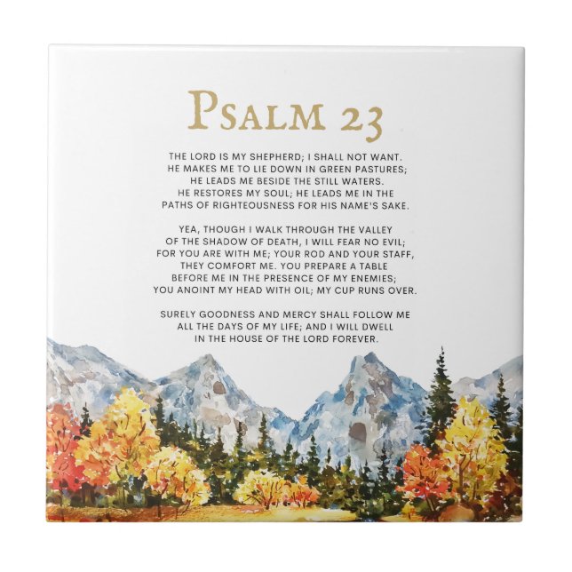 Psalm 23 The Lord is my Shepherd Tile (Front)