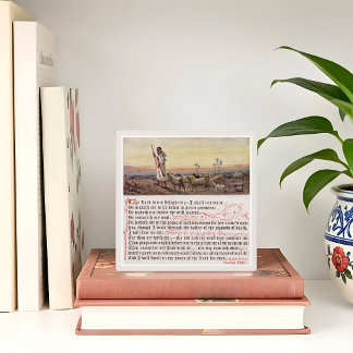 Psalm 23 Vintage Art Tabletop  Plaque