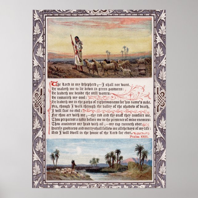 Psalm 23 Vintage Poster (Front)