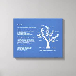 Psalm 23 with Family Tree, Canvas Print