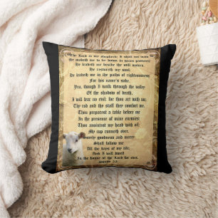 Psalm 23 with Lamb  Cushion