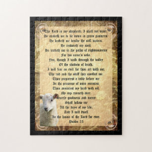 Psalm 23 with Lamb Jigsaw Puzzle