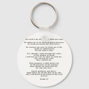 Psalm 23white key ring