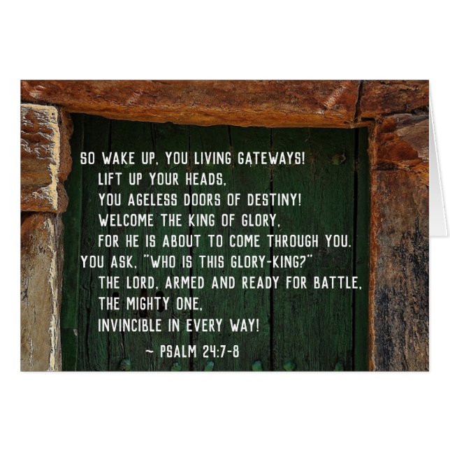 Psalm 24:7-8 King of Glory, Bible Verse Card (Front Horizontal)