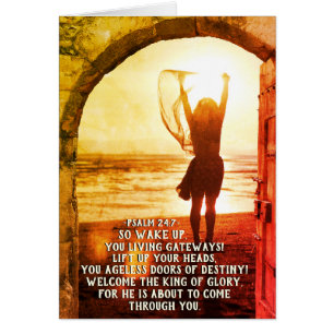 Psalm 24:7-9 King of Glory, Bible Verse Card