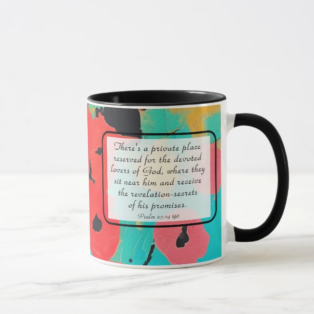 Psalm 25 14 Lovers of God Bible Verse Christian Mug (Right)