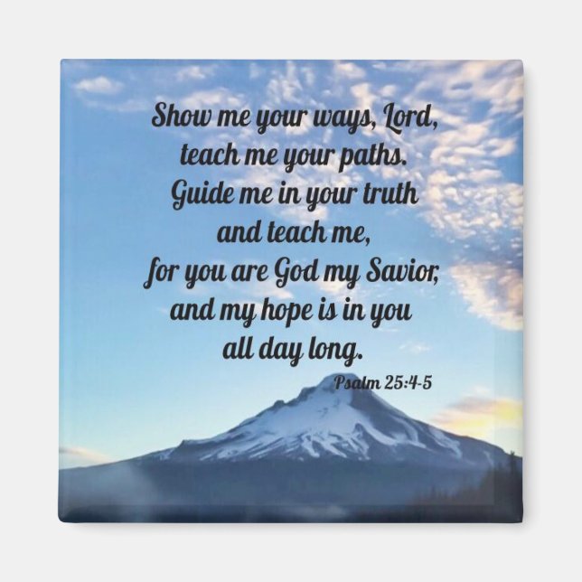 Psalm 25:4-5 magnet (Front)