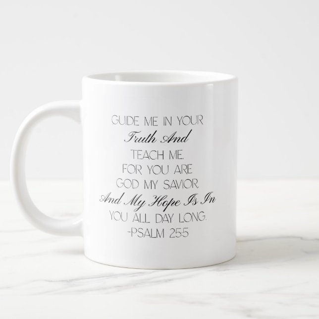 Psalm 25:5 Hope Bible Verse Mug  (Left)