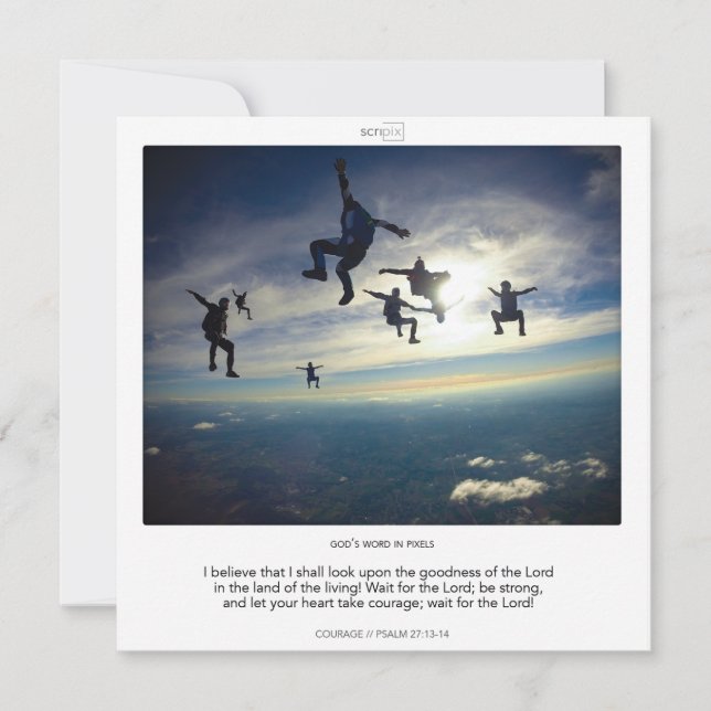 Psalm 27-13-14 COURAGE SCRIPIX card (Front)