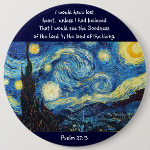 Psalm 27:13 6 cm round badge