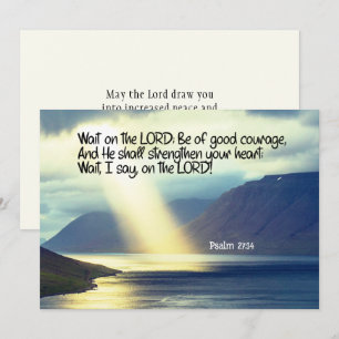 Psalm 27:14 Wait on the LORD Bible Verse Flat Card