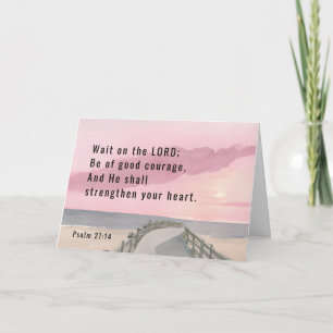Psalm 27:14 Wait on the Lord Bible Verse Ocean Card