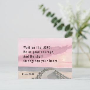 Psalm 27:14 Wait on the Lord Bible Verse Ocean  Postcard