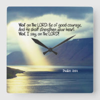 Psalm 27:14 Wait on the LORD Bible Verse Sunset