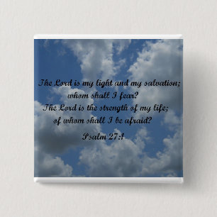 Psalm 27:1 15 cm square badge