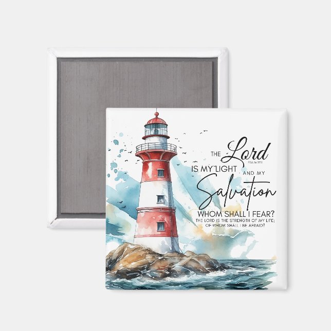 Psalm 27:1 Bible LORD is my Light and Salvation  Magnet (Front/Back)