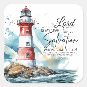 Psalm 27:1 Bible LORD is my Light and Salvation Square Sticker