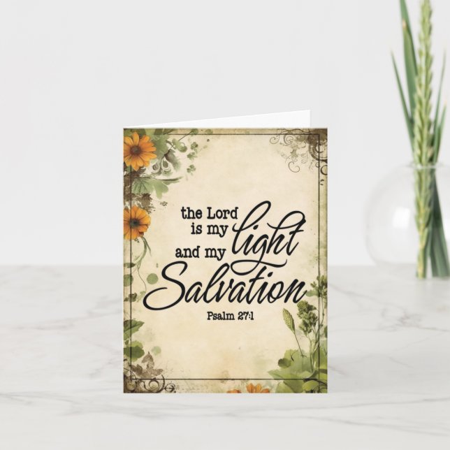 Psalm 27:1 Christian Greeting Card (Front)