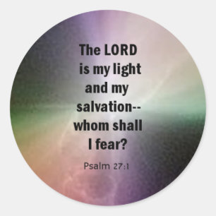 Psalm 27:1 classic round sticker