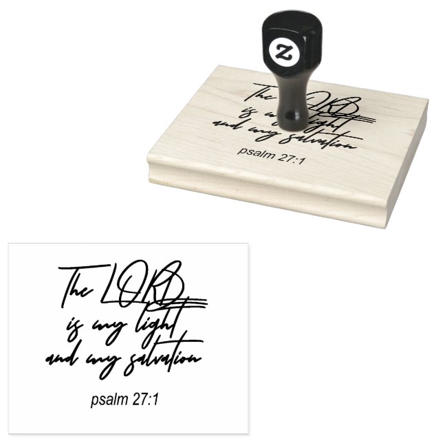 Psalm 27:1  Rubber Stamp (Stamped)