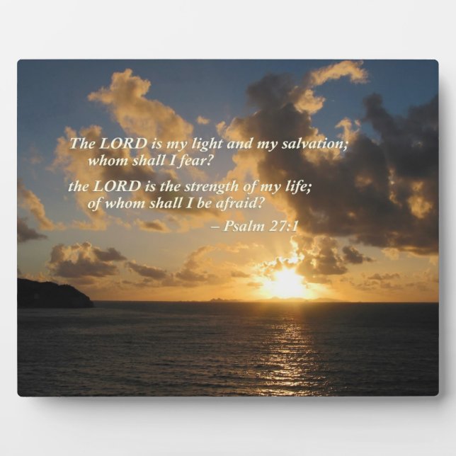 Psalm 27 1 The Lord Is My Light Plaque (Front)
