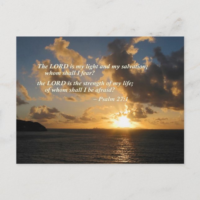 Psalm 27 1 The Lord Is My Light Postcard (Front)