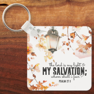 Psalm 27:1 The Lord is my Light & Salvation Bible  Key Ring