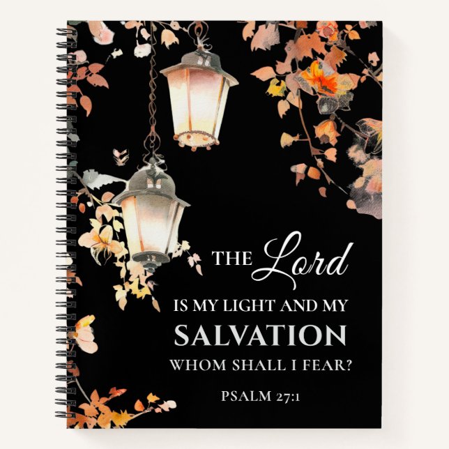 Psalm 27:1 The Lord is my Light & Salvation Bible  Notebook (Front)