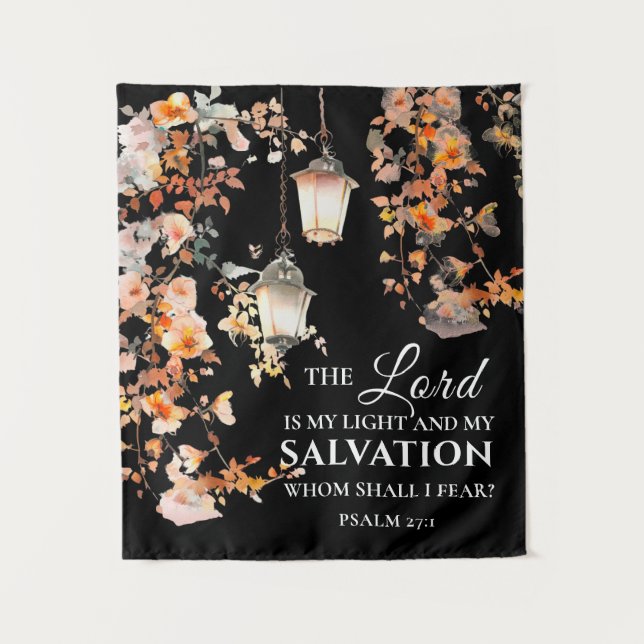 Psalm 27:1 The Lord is my Light & Salvation Bible  Tapestry (Front)