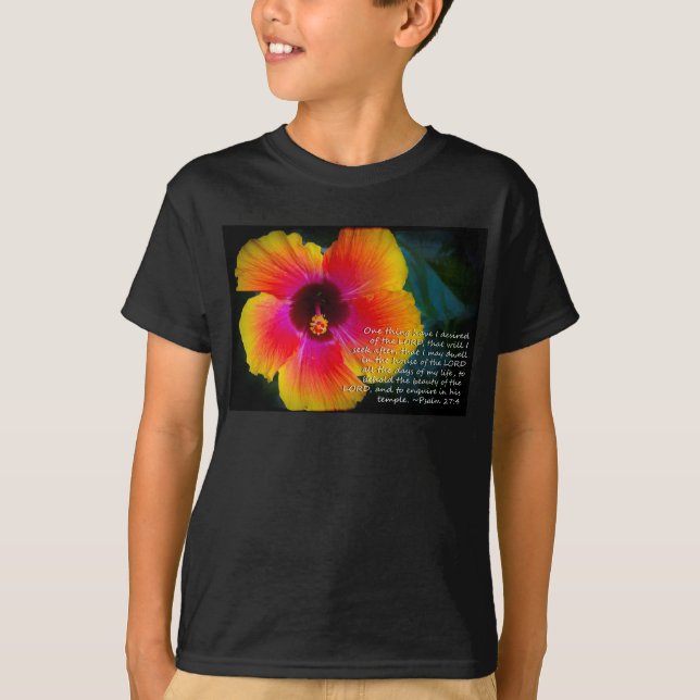 Psalm 27:4 on Black T-Shirt (Front)