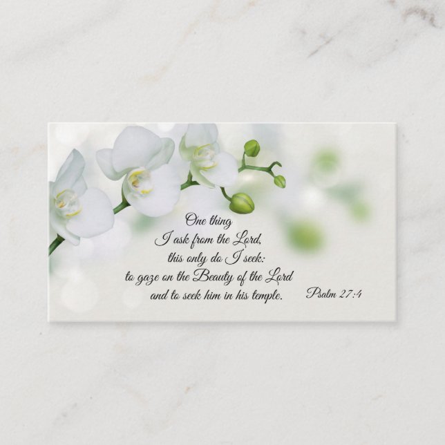 Psalm 27:4 One thing I ask from the Lord, Bible Business Card (Front)