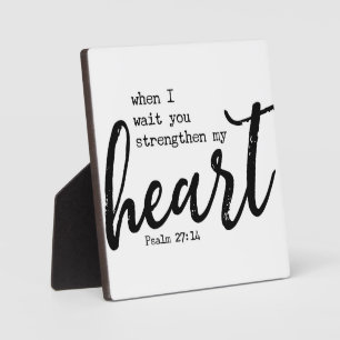 Psalm 27:4 Wait Bible Scripture Farmhouse Sign Plaque