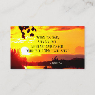 Psalm 27:8 Your Face LORD I will Seek Bible Business Card