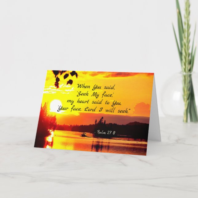 Psalm 27:8 Your Face LORD I will Seek Bible Card (Front)