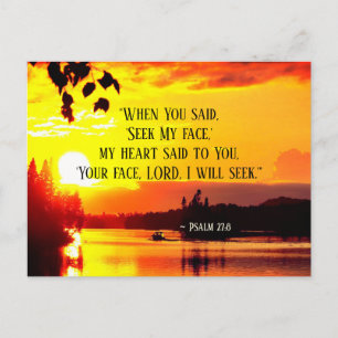 Psalm 27:8 Your Face LORD I will Seek Bible Postcard
