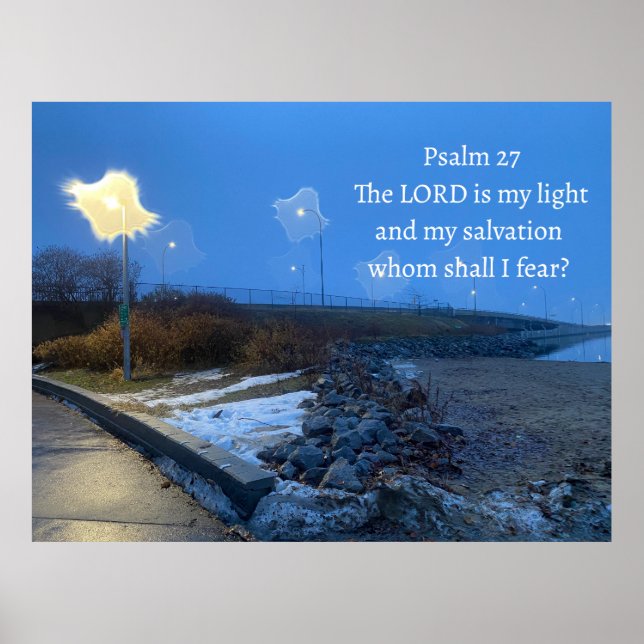 Psalm 27 Inspirational Lord is my Light Postcard Poster (Front)