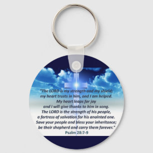 Psalm 28:7-9 key ring
