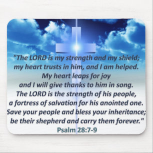 Psalm 28:7-9 mouse mat